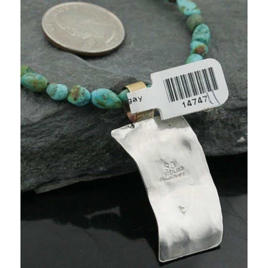 12kt Gold Filled and .925 Sterling Silver Handmade KOKOPELI Certified Authentic Navajo Turquoise Native American Necklace 370970755896 12kt Gold Filled and .925 Sterling Silver Handmade KOKOPELI Certified Authentic Navajo Turquoise Native American Necklace 370970755896