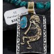 12kt Gold Filled and .925 Sterling Silver Handmade KOKOPELI Certified Authentic Navajo Turquoise Native American Necklace 370980689029