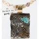 12kt Gold Filled and .925 Sterling Silver Handmade KOKOPELI Certified Authentic Navajo Turquoise Native American Necklace 371007373529