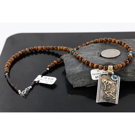 12kt Gold Filled and .925 Sterling Silver Handmade KOKOPELI Certified Authentic Navajo Turquoise Native American Necklace 390743490751 12kt Gold Filled and .925 Sterling Silver Handmade KOKOPELI Certified Authentic Navajo Turquoise Native American Necklace 390743490751