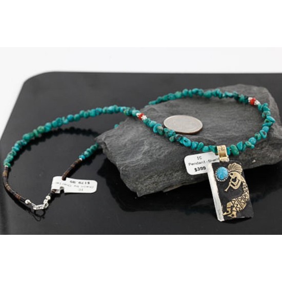12kt Gold Filled and .925 Sterling Silver Handmade KOKOPELI Certified Authentic Navajo Turquoise Native American Necklace 390746081685 12kt Gold Filled and .925 Sterling Silver Handmade KOKOPELI Certified Authentic Navajo Turquoise Native American Necklace 390746081685