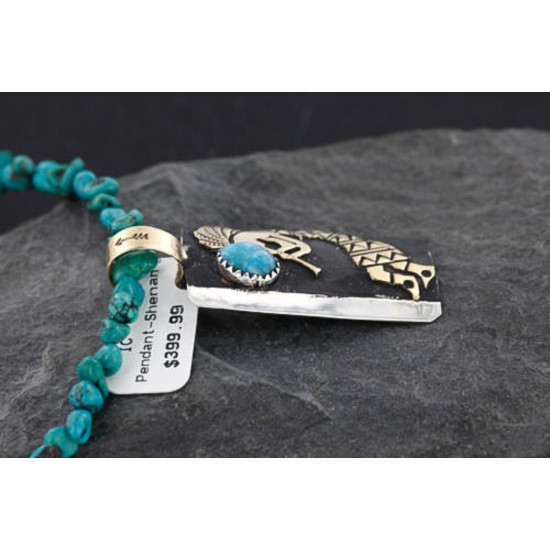 12kt Gold Filled and .925 Sterling Silver Handmade KOKOPELI Certified Authentic Navajo Turquoise Native American Necklace 390746081685 12kt Gold Filled and .925 Sterling Silver Handmade KOKOPELI Certified Authentic Navajo Turquoise Native American Necklace 390746081685