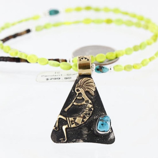 12kt Gold Filled and .925 Sterling Silver Handmade KOKOPELI Certified Authentic Navajo Turquoise Native American Necklace 390760698648 12kt Gold Filled and .925 Sterling Silver Handmade KOKOPELI Certified Authentic Navajo Turquoise Native American Necklace 390760698648