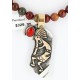 12kt Gold Filled and .925 Sterling Silver Handmade KOKOPELLI Certified Authentic Navajo Coral Native American Necklace 390820889890