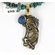 12kt Gold Filled and .925 Sterling Silver Handmade KOKOPELLI Certified Authentic Navajo Lapis Native American Necklace 371051197395