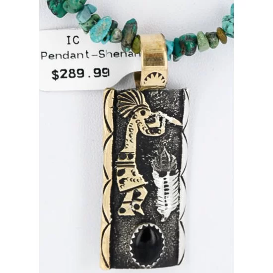 12kt Gold Filled and .925 Sterling Silver Handmade KOKOPELLI Certified Authentic Navajo Turquoise and Black ONYX Native American Necklace 371016967573 12kt Gold Filled and .925 Sterling Silver Handmade KOKOPELLI Certified Authentic Navajo Turquoise and Black ONYX Native American Necklace 371016967573