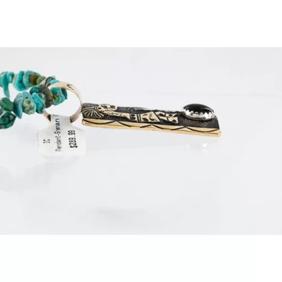 12kt Gold Filled and .925 Sterling Silver Handmade KOKOPELLI Certified Authentic Navajo Turquoise and Black ONYX Native American Necklace 371016967573 12kt Gold Filled and .925 Sterling Silver Handmade KOKOPELLI Certified Authentic Navajo Turquoise and Black ONYX Native American Necklace 371016967573