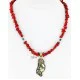 12kt Gold Filled and .925 Sterling Silver HANDMADE KOKOPELLI Certified Authentic Navajo Turquoise and Coral Native American Necklace 371115338102