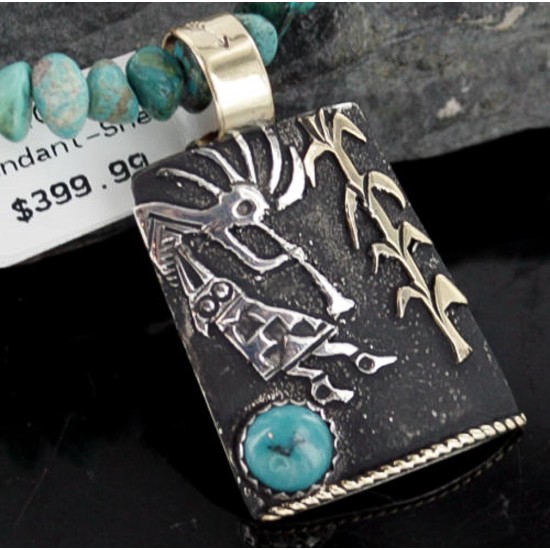 12kt Gold Filled and .925 Sterling Silver Handmade KOKOPELLI Certified Authentic Navajo Turquoise Native American Necklace 370909123287 12kt Gold Filled and .925 Sterling Silver Handmade KOKOPELLI Certified Authentic Navajo Turquoise Native American Necklace 370909123287