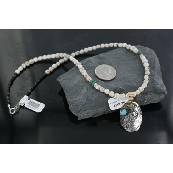 12kt Gold Filled and .925 Sterling Silver Handmade KOKOPELLI Certified Authentic Navajo Turquoise Native American Necklace 370924529073 12kt Gold Filled and .925 Sterling Silver Handmade KOKOPELLI Certified Authentic Navajo Turquoise Native American Necklace 370924529073