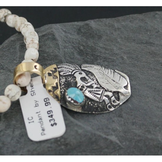 12kt Gold Filled and .925 Sterling Silver Handmade KOKOPELLI Certified Authentic Navajo Turquoise Native American Necklace 370924529073 12kt Gold Filled and .925 Sterling Silver Handmade KOKOPELLI Certified Authentic Navajo Turquoise Native American Necklace 370924529073