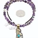 12kt Gold Filled and .925 Sterling Silver Handmade KOKOPELLI Certified Authentic Navajo Turquoise Native American Necklace 371009289434