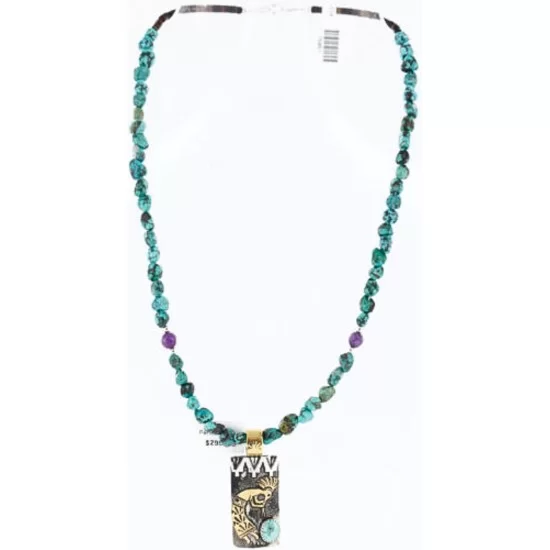 12kt Gold Filled and .925 Sterling Silver Handmade KOKOPELLI Certified Authentic Navajo Turquoise Native American Necklace 371009784944 12kt Gold Filled and .925 Sterling Silver Handmade KOKOPELLI Certified Authentic Navajo Turquoise Native American Necklace 371009784944