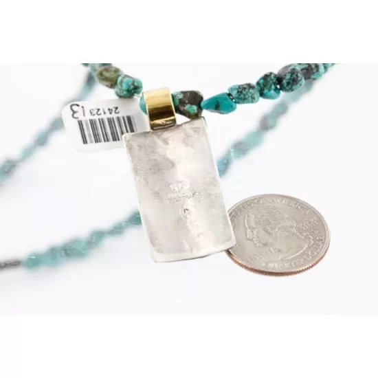 12kt Gold Filled and .925 Sterling Silver Handmade KOKOPELLI Certified Authentic Navajo Turquoise Native American Necklace 371009784944 12kt Gold Filled and .925 Sterling Silver Handmade KOKOPELLI Certified Authentic Navajo Turquoise Native American Necklace 371009784944