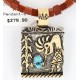 12kt Gold Filled and .925 Sterling Silver Handmade KOKOPELLI Certified Authentic Navajo Turquoise Native American Necklace 371017182396