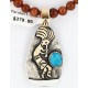 12kt Gold Filled and .925 Sterling Silver Handmade KOKOPELLI Certified Authentic Navajo Turquoise Native American Necklace 371045661855