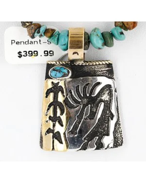12kt Gold Filled and .925 Sterling Silver Handmade KOKOPELLI Certified Authentic Navajo Turquoise Native American Necklace 371060647110 12kt Gold Filled and .925 Sterling Silver Handmade KOKOPELLI Certified Authentic Navajo Turquoise Native American Necklace 371060647110