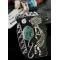 12kt Gold Filled and .925 Sterling Silver Handmade KOKOPELLI Certified Authentic Navajo Turquoise Native American Necklace 390664731179