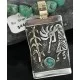 12kt Gold Filled and .925 Sterling Silver Handmade KOKOPELLI Certified Authentic Navajo Turquoise Native American Necklace 390673065306