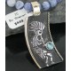 12kt Gold Filled and .925 Sterling Silver Handmade KOKOPELLI Certified Authentic Navajo Turquoise Native American Necklace 390675049058