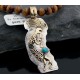 12kt Gold Filled and .925 Sterling Silver Handmade KOKOPELLI Certified Authentic Navajo Turquoise Native American Necklace 390677597746