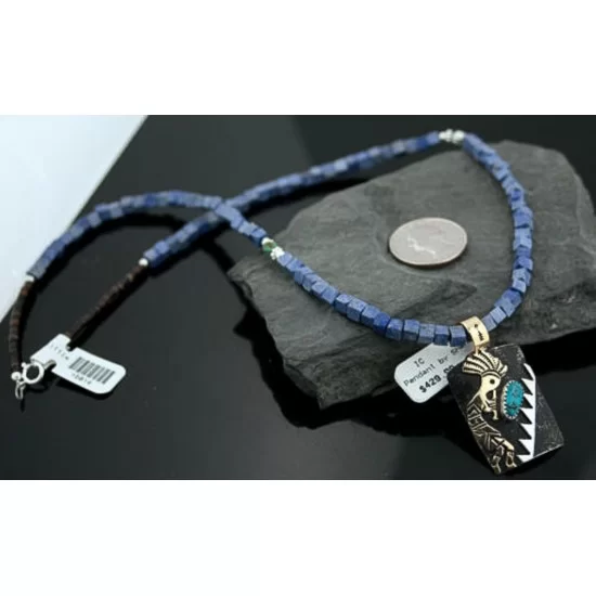 12kt Gold Filled and .925 Sterling Silver Handmade KOKOPELLI Certified Authentic Navajo Turquoise Native American Necklace 390784009992 12kt Gold Filled and .925 Sterling Silver Handmade KOKOPELLI Certified Authentic Navajo Turquoise Native American Necklace 390784009992