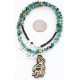 12kt Gold Filled and .925 Sterling Silver Handmade KOKOPELLI Certified Authentic Navajo Turquoise Native American Necklace 390792627137