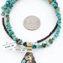 12kt Gold Filled and .925 Sterling Silver Handmade KOKOPELLI Certified Authentic Navajo Turquoise Native American Necklace 390794317183