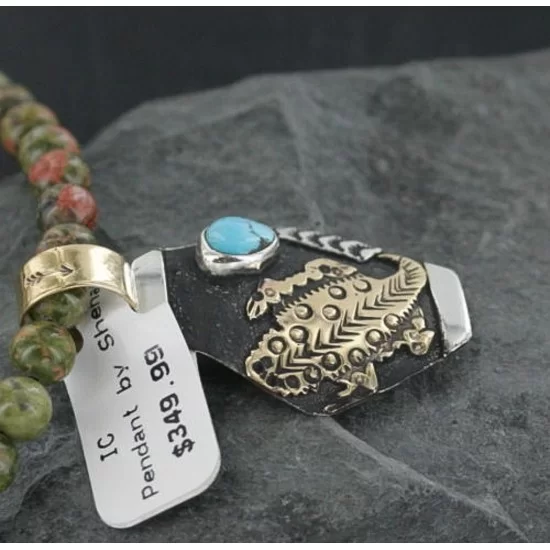 12kt Gold Filled and .925 Sterling Silver Handmade Lizard Certified Authentic Navajo Turquoise Native American Necklace 390671871410 12kt Gold Filled and .925 Sterling Silver Handmade Lizard Certified Authentic Navajo Turquoise Native American Necklace 390671871410