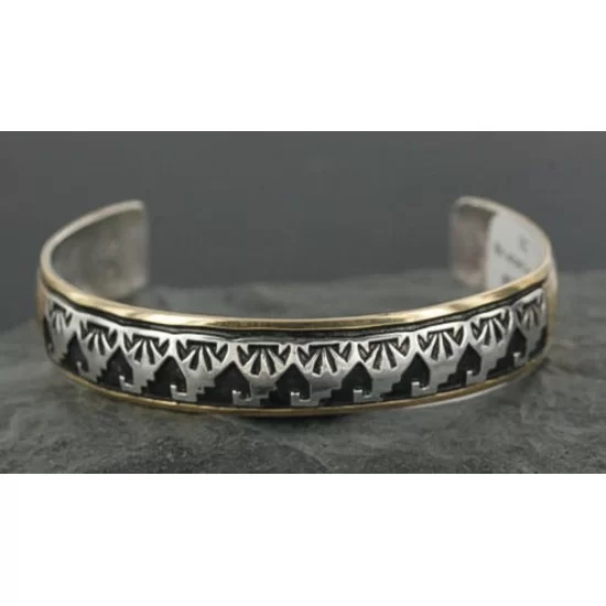 12kt Gold Filled and .925 Sterling Silver Handmade Mountains Certified Authentic Navajo Silver Native American Bracelet 370929234035 12kt Gold Filled and .925 Sterling Silver Handmade Mountains Certified Authentic Navajo Silver Native American Bracelet 370929234035