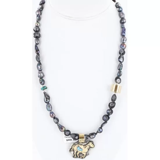 12kt Gold Filled and .925 Sterling Silver Handmade Pendant and Handmade Clasp Horse Certified Authentic Native American Necklace 371038212855 12kt Gold Filled and .925 Sterling Silver Handmade Pendant and Handmade Clasp Horse Certified Authentic Native American Necklace 371038212855