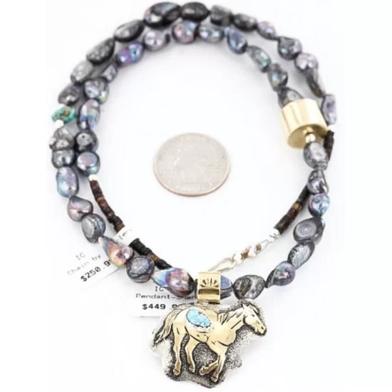 12kt Gold Filled and .925 Sterling Silver Handmade Pendant and Handmade Clasp Horse Certified Authentic Native American Necklace 371038212855 12kt Gold Filled and .925 Sterling Silver Handmade Pendant and Handmade Clasp Horse Certified Authentic Native American Necklace 371038212855
