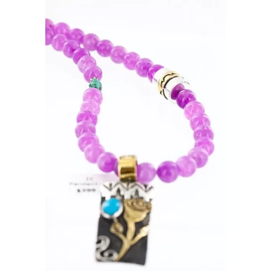 12kt Gold Filled and .925 Sterling Silver Handmade Rose Certified Authentic Navajo Purple Agate Native American Necklace 370964523508 12kt Gold Filled and .925 Sterling Silver Handmade Rose Certified Authentic Navajo Purple Agate Native American Necklace 370964523508