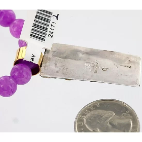 12kt Gold Filled and .925 Sterling Silver Handmade Rose Certified Authentic Navajo Purple Agate Native American Necklace 370964523508 12kt Gold Filled and .925 Sterling Silver Handmade Rose Certified Authentic Navajo Purple Agate Native American Necklace 370964523508
