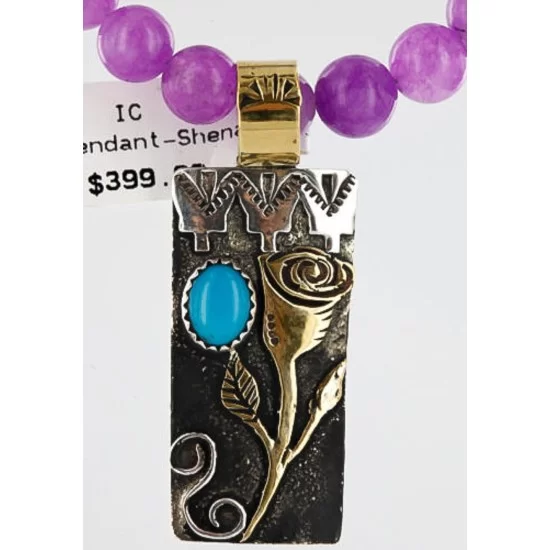 12kt Gold Filled and .925 Sterling Silver Handmade Rose Certified Authentic Navajo Purple Agate Native American Necklace 370964523508 12kt Gold Filled and .925 Sterling Silver Handmade Rose Certified Authentic Navajo Purple Agate Native American Necklace 370964523508