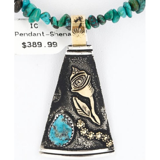 12kt Gold Filled and .925 Sterling Silver Handmade Rose Certified Authentic Navajo Turquoise Native American Necklace 371047910070 12kt Gold Filled and .925 Sterling Silver Handmade Rose Certified Authentic Navajo Turquoise Native American Necklace 371047910070