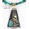 12kt Gold Filled and .925 Sterling Silver Handmade Rose Certified Authentic Navajo Turquoise Native American Necklace 371047910070
