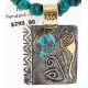 12kt Gold Filled and .925 Sterling Silver Handmade Rose Certified Authentic Navajo Turquoise Native American Necklace 390781591252