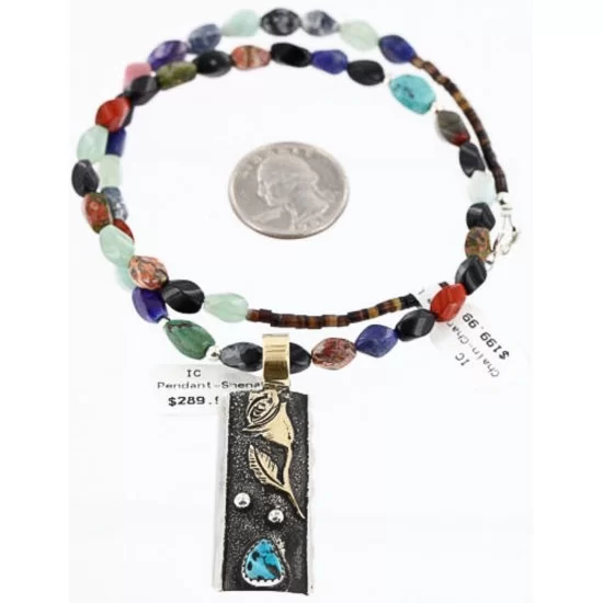 12kt Gold Filled and .925 Sterling Silver Handmade Rose Certified Authentic Navajo Turquoise Native American Necklace 390784295279 12kt Gold Filled and .925 Sterling Silver Handmade Rose Certified Authentic Navajo Turquoise Native American Necklace 390784295279