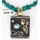 12kt Gold Filled and .925 Sterling Silver Handmade Rose Certified Authentic Navajo Turquoise Native American Necklace 390789490052