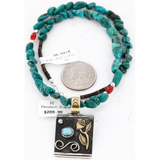 12kt Gold Filled and .925 Sterling Silver Handmade Rose Certified Authentic Navajo Turquoise Native American Necklace 390789490052 12kt Gold Filled and .925 Sterling Silver Handmade Rose Certified Authentic Navajo Turquoise Native American Necklace 390789490052