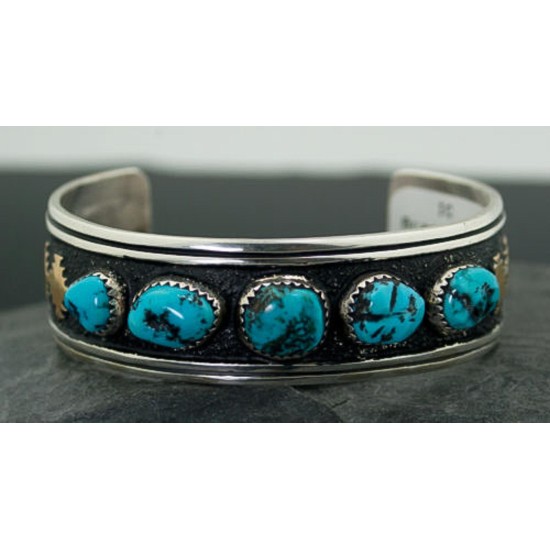 12kt Gold Filled and .925 Sterling Silver Handmade Star Certified Authentic Navajo Turquoise Native American Bracelet 370915686318 12kt Gold Filled and .925 Sterling Silver Handmade Star Certified Authentic Navajo Turquoise Native American Bracelet 370915686318