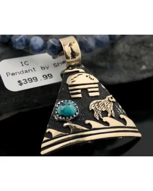 12kt Gold Filled and .925 Sterling Silver Handmade Storyteller Certified Authentic Navajo Turquoise Native American Necklace 390647486961 12kt Gold Filled and .925 Sterling Silver Handmade Storyteller Certified Authentic Navajo Turquoise Native American Necklace 390647486961