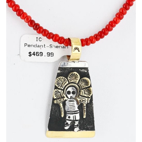 12kt Gold Filled and .925 Sterling Silver HANDMADE SUN KACHINA Certified Authentic Navajo CORAL Native American Necklace 371104879629 12kt Gold Filled and .925 Sterling Silver HANDMADE SUN KACHINA Certified Authentic Navajo CORAL Native American Necklace 371104879629