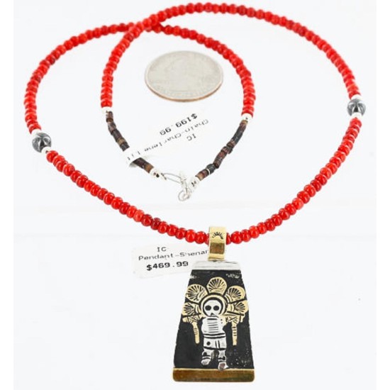 12kt Gold Filled and .925 Sterling Silver HANDMADE SUN KACHINA Certified Authentic Navajo CORAL Native American Necklace 371104879629 12kt Gold Filled and .925 Sterling Silver HANDMADE SUN KACHINA Certified Authentic Navajo CORAL Native American Necklace 371104879629