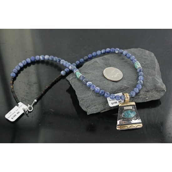 12kt Gold Filled and .925 Sterling Silver Handmade Wave Certified Authentic Navajo Turquoise Native American Necklace 370924708167 12kt Gold Filled and .925 Sterling Silver Handmade Wave Certified Authentic Navajo Turquoise Native American Necklace 370924708167