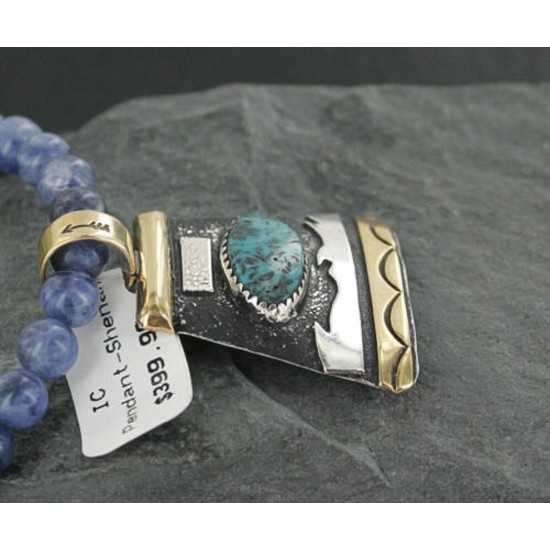 12kt Gold Filled and .925 Sterling Silver Handmade Wave Certified Authentic Navajo Turquoise Native American Necklace 370924708167 12kt Gold Filled and .925 Sterling Silver Handmade Wave Certified Authentic Navajo Turquoise Native American Necklace 370924708167