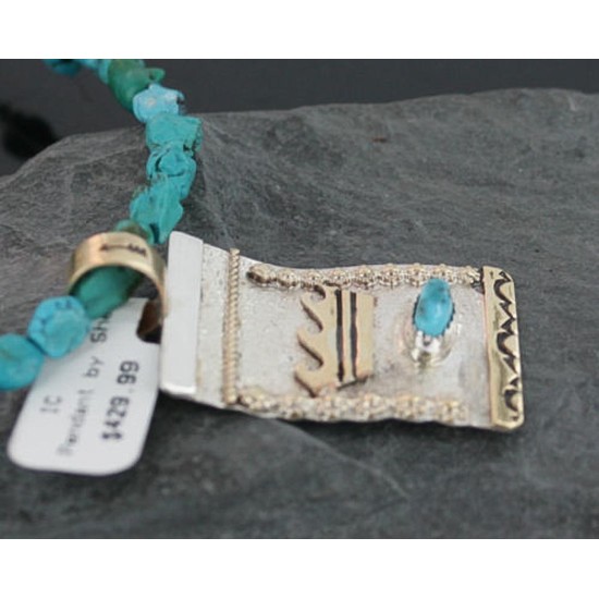12kt Gold Filled and .925 Sterling Silver Handmade Wave Certified Authentic Navajo Turquoise Native American Necklace 370962526754 12kt Gold Filled and .925 Sterling Silver Handmade Wave Certified Authentic Navajo Turquoise Native American Necklace 370962526754