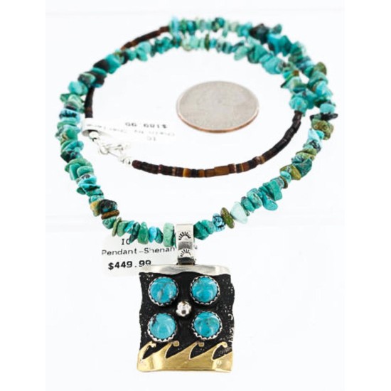 12kt Gold Filled and .925 Sterling Silver Handmade Wave Certified Authentic Navajo Turquoise Native American Necklace 390852222778 12kt Gold Filled and .925 Sterling Silver Handmade Wave Certified Authentic Navajo Turquoise Native American Necklace 390852222778