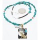 12kt Gold Filled and .925 Sterling Silver HANDMADE Wolf and FULL Moon Certified Authentic Navajo Turquoise Native American Necklace 390889619828